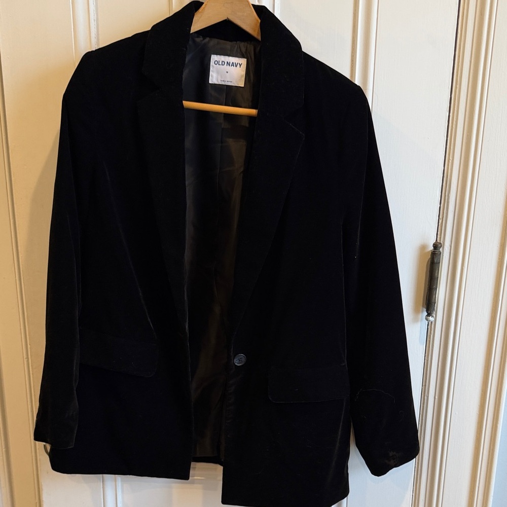 Old Navy Women's Elegant Black Velvet Blazer